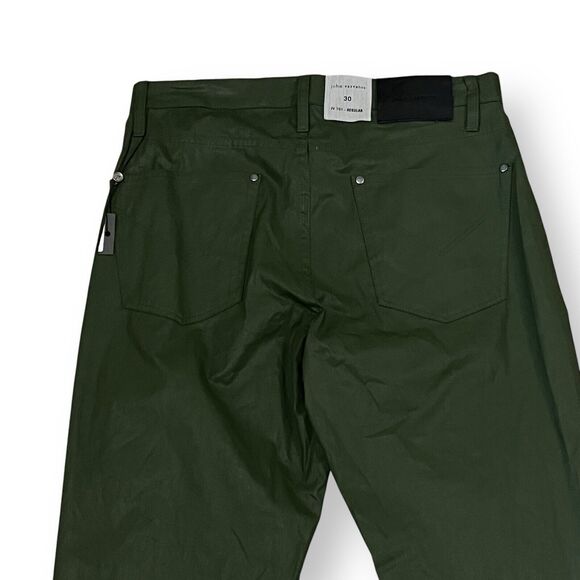 NWT John Varvatos JV-701 Regular Jeans In Army Green Mens 30 Coated Cotton $348 - Picture 7 of 10